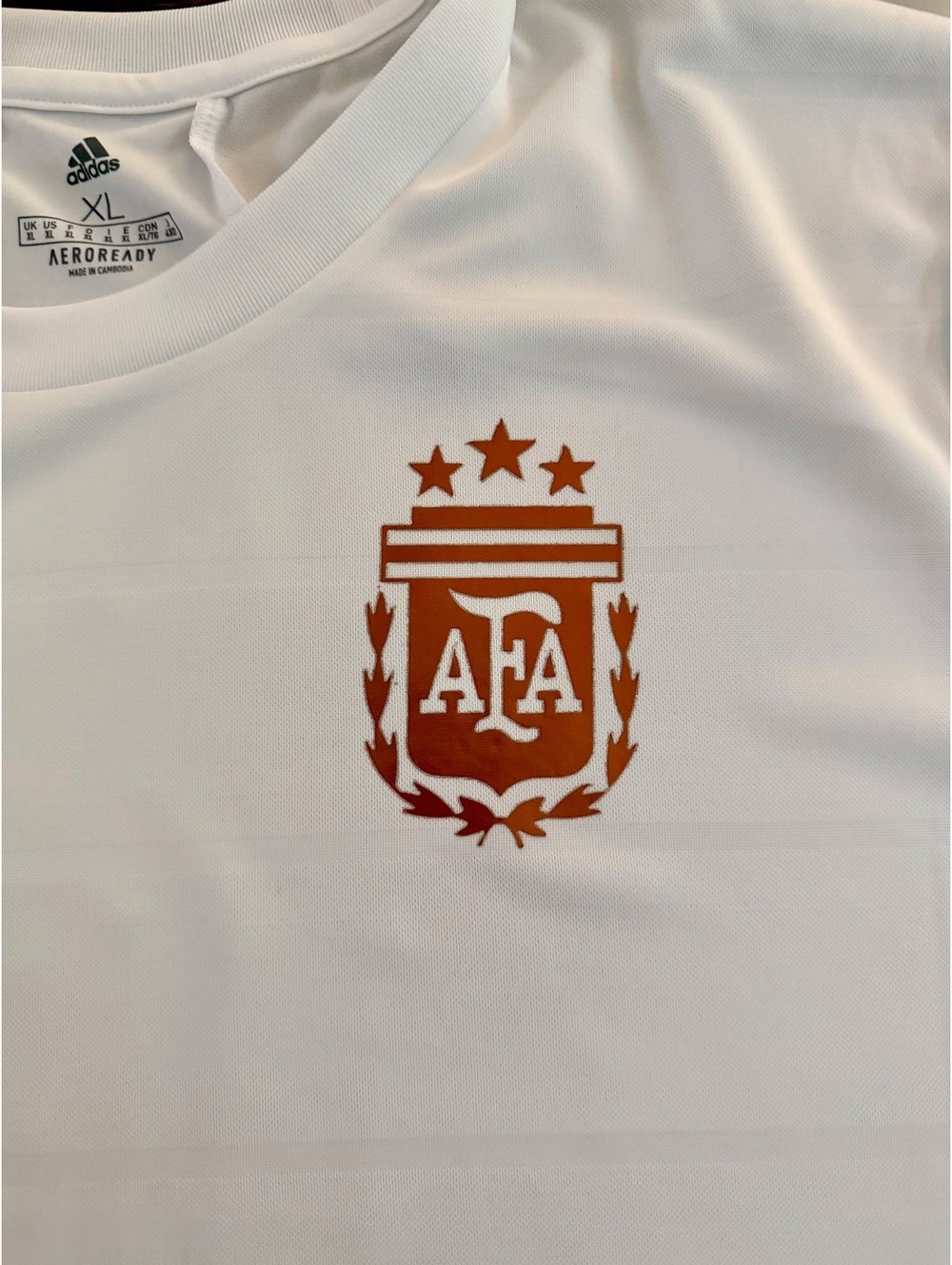 Messi Argentina Adidas White and Copper details Medium